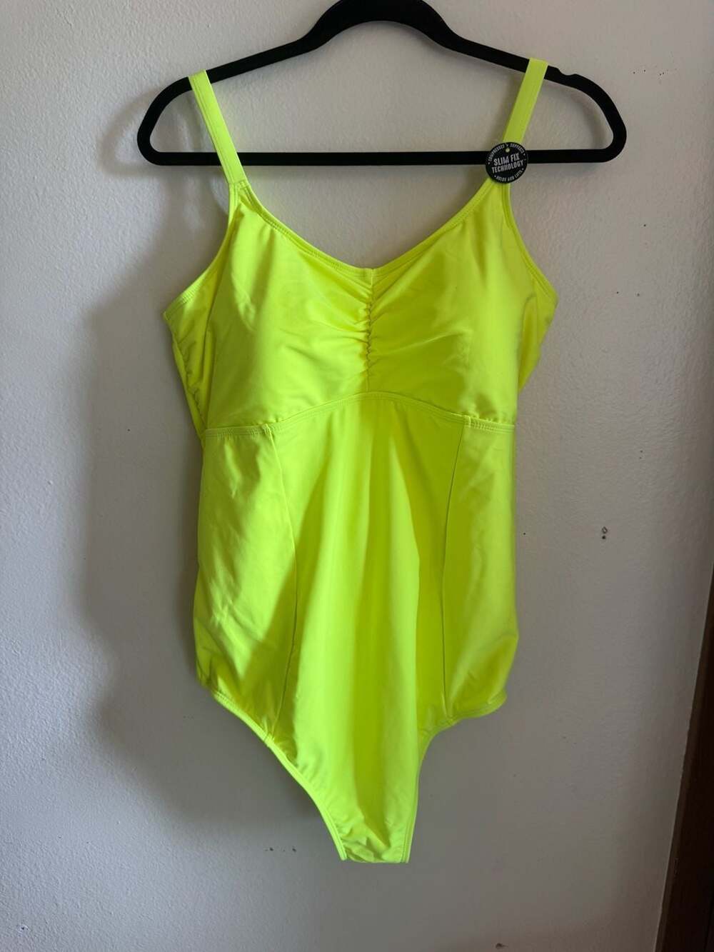 Torrid Neon Yellow One-Piece Swimsuit with Slim Fix Technology plus size 2 2XL W